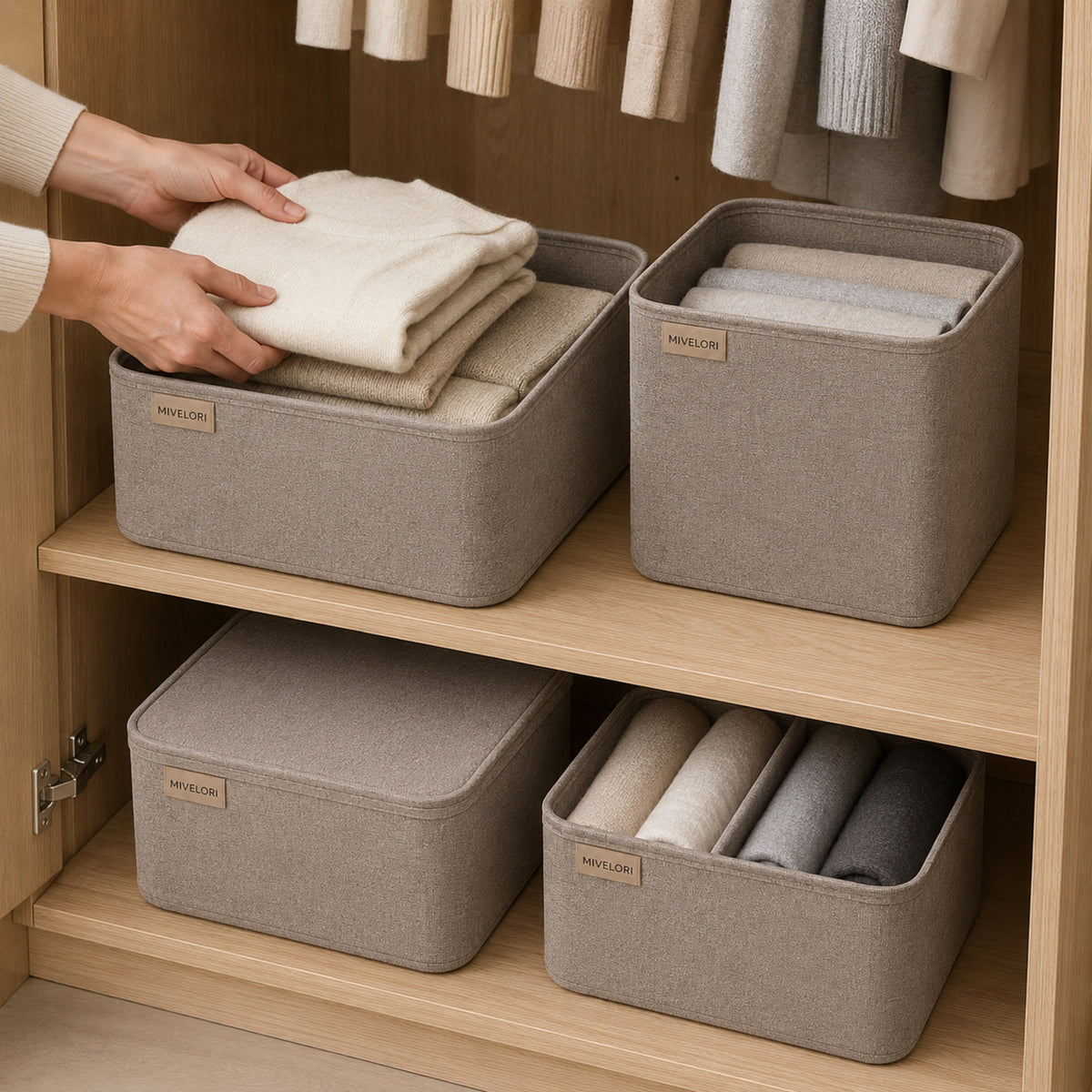MIVELORI Kleiderschrank-Organizer, 4-teilig