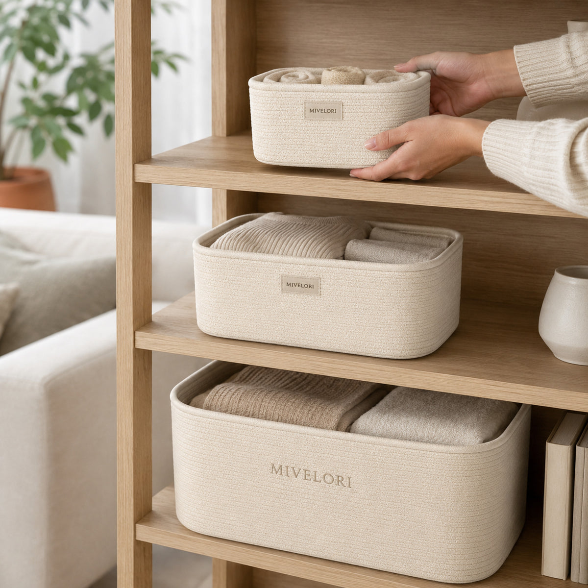 MIVELORI Modulares Körbe-Set, 3-teilig
