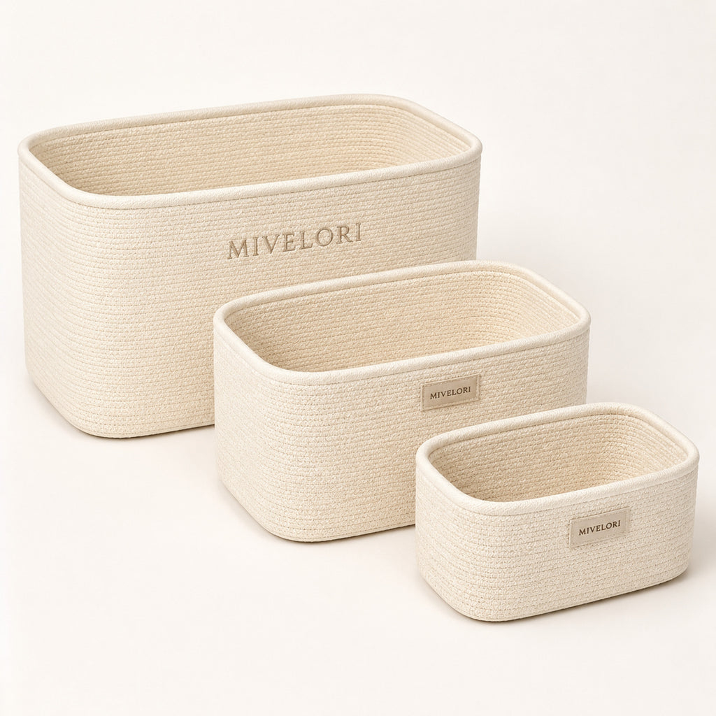 MIVELORI Modulares Körbe-Set, 3-teilig