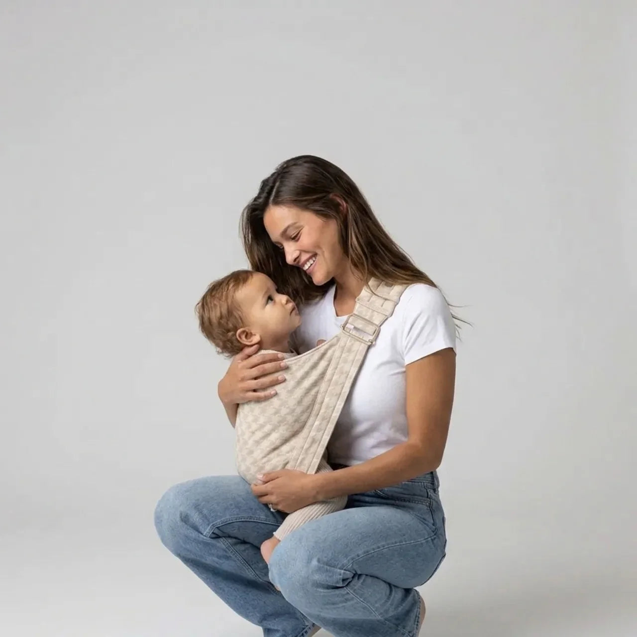 Écharpe de portage VertiBaby — Pied-de-poule Noir
