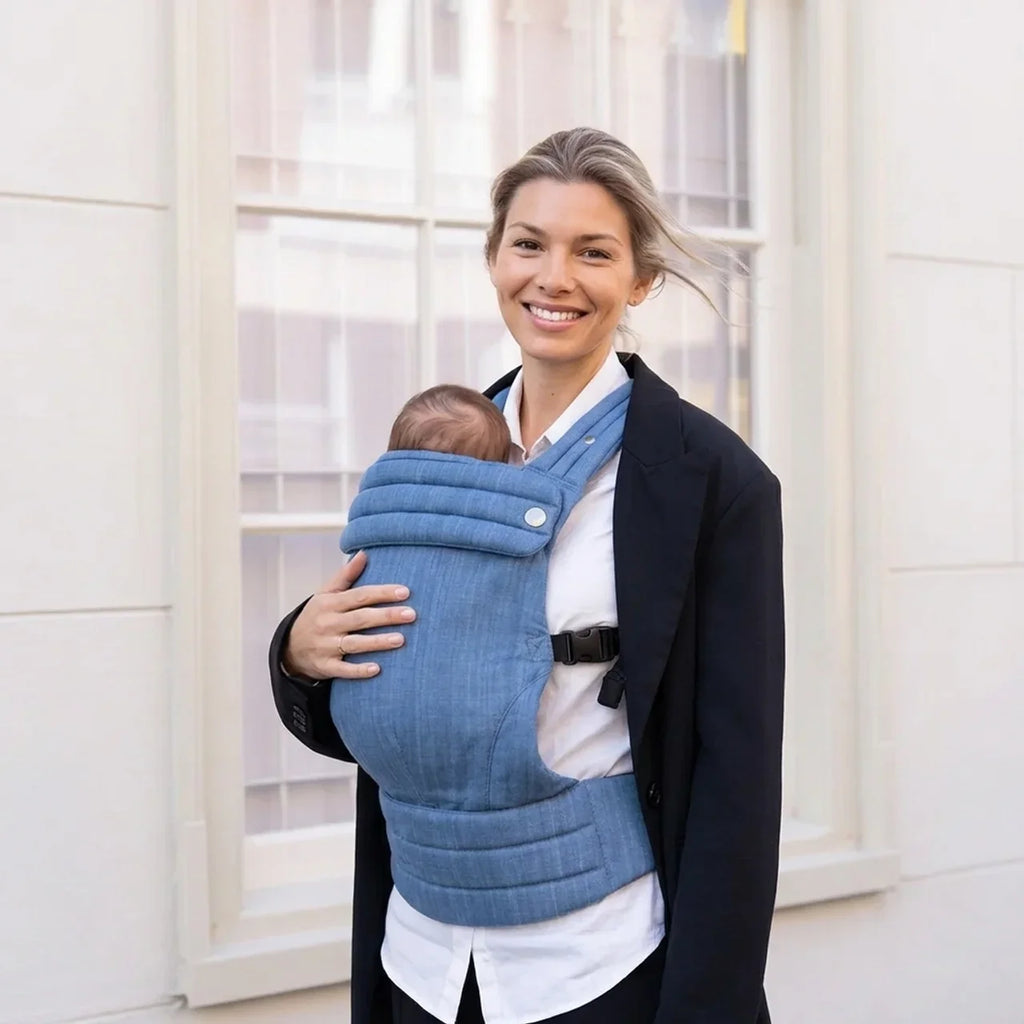 Porte-bébé Pied-de-Poule Bleu